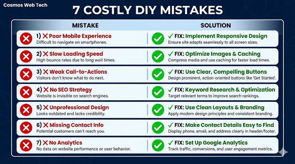 Total Cost of Website Ownership: DIY vs Professional (3 Years) comparison