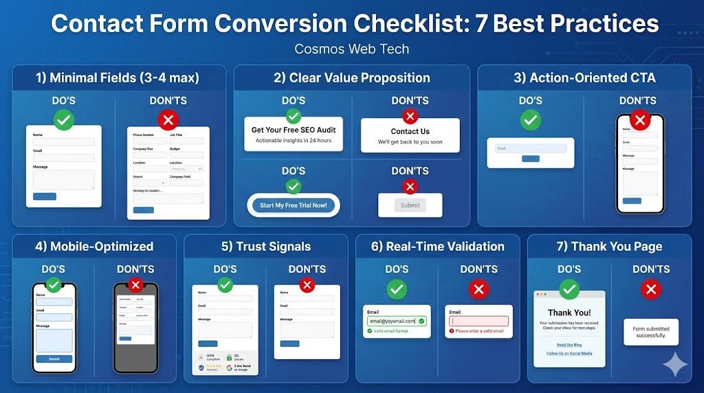Contact Form Conversion Checklist: 7 best practices with do's and don'ts