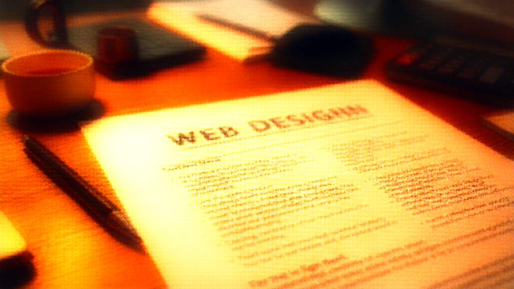 Web design contract document with handshake