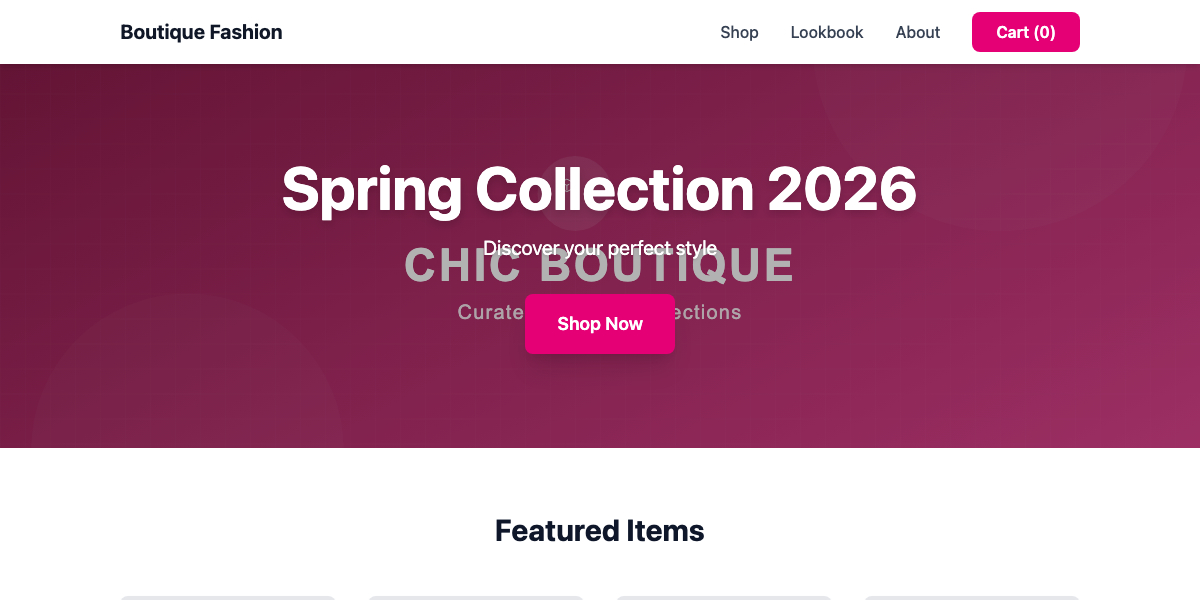 Demo Website Hero Section