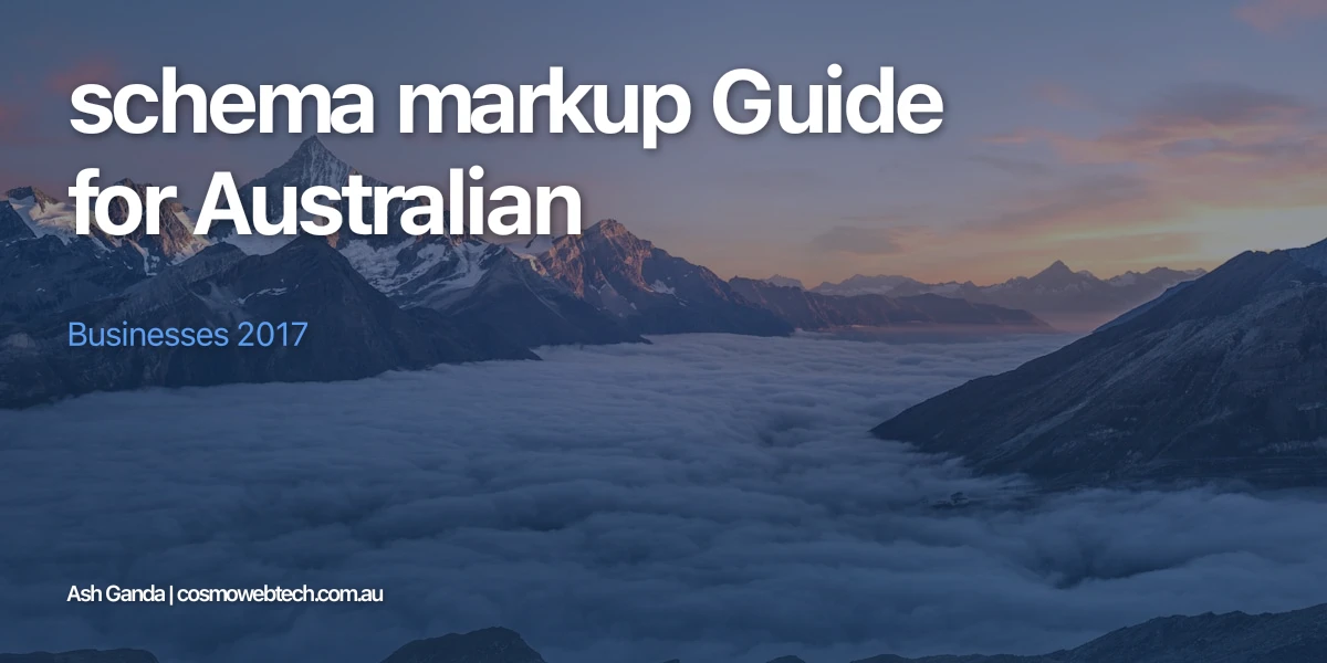 schema markup Guide for Australian Businesses 2017
