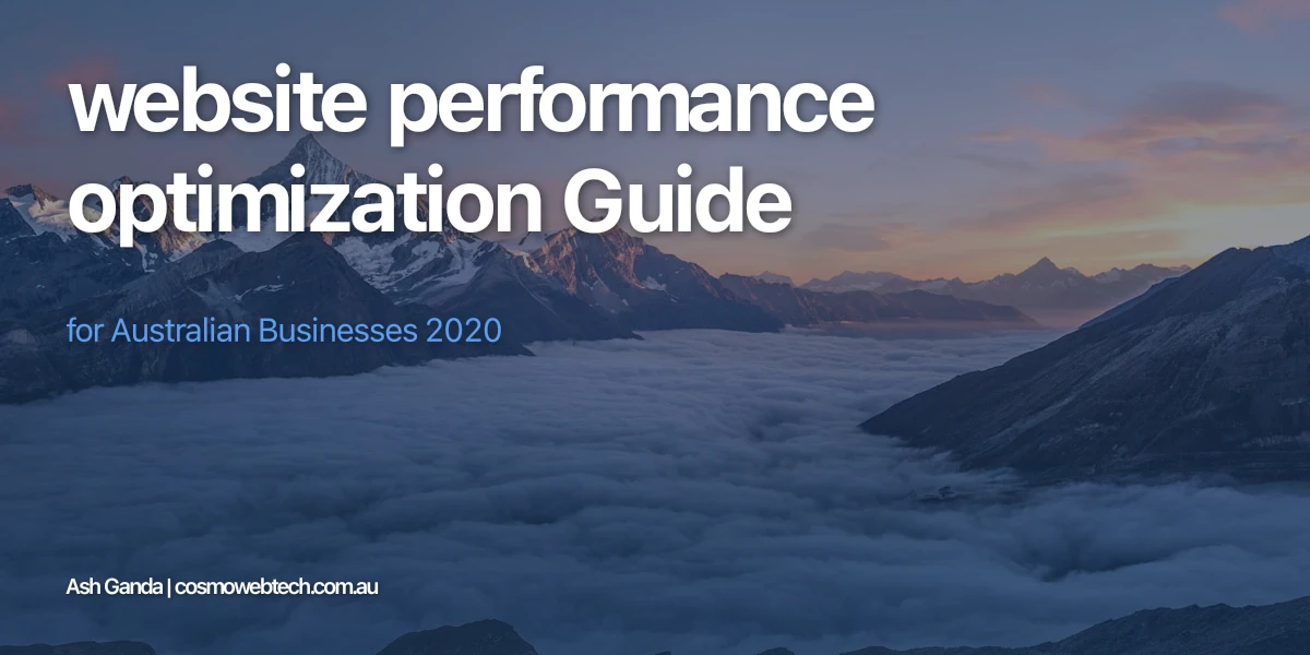 website performance optimization Guide for Australian Businesses 2020